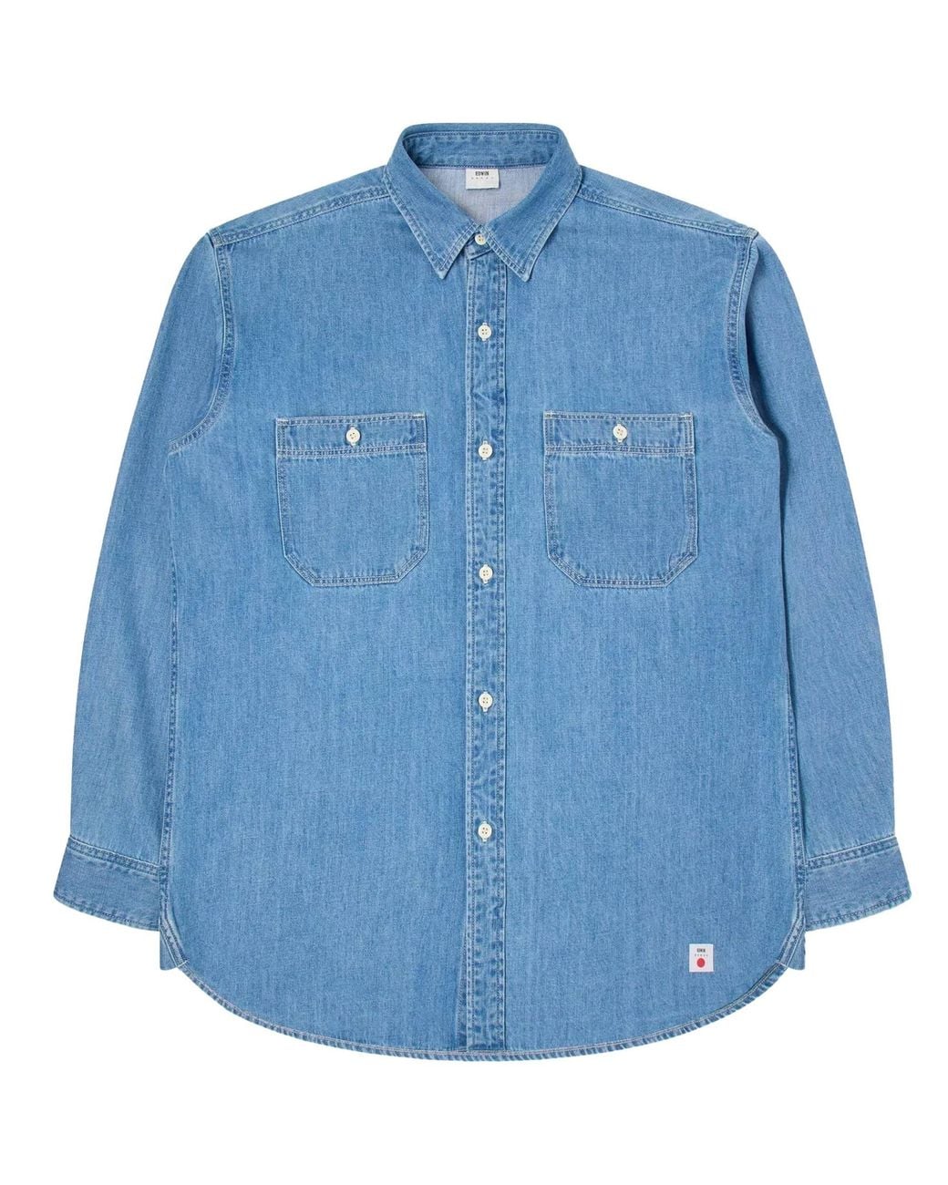 Edwin Blue Denim Work Shirt for men