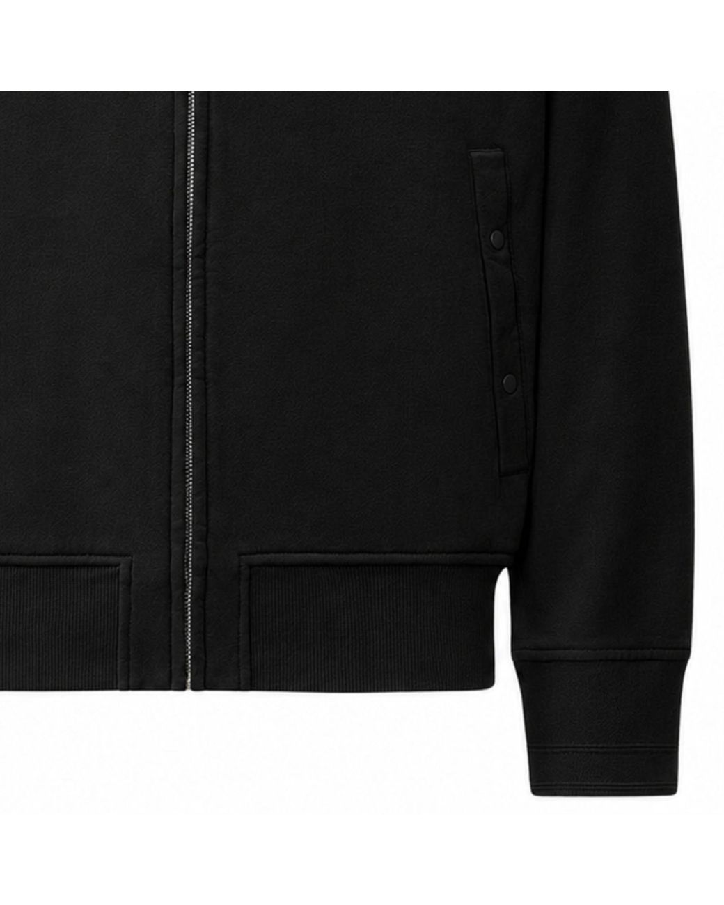 C P Company Black C.P Company Diagonal Raised Fleece Polo Zip Sweatshirt for men