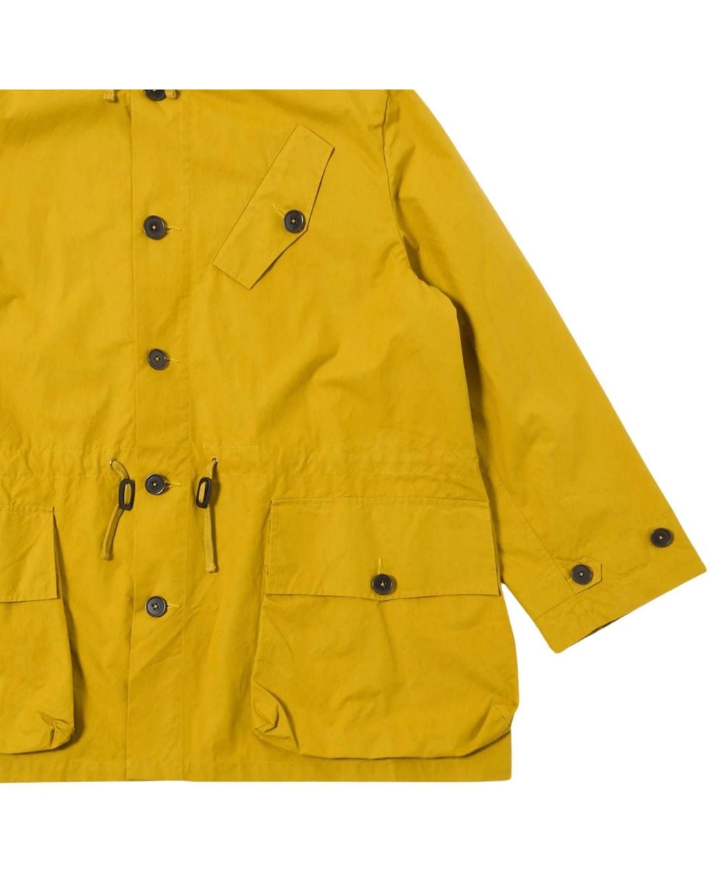 Universal Works Yellow British Wax Cotton Boston Parka for men