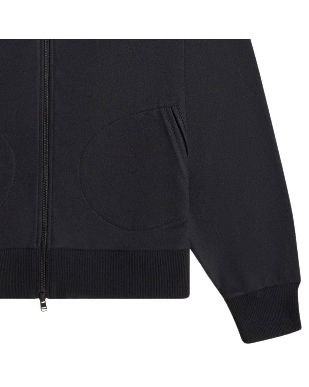 Fred Perry Black Leather Patch Track Jacket for men