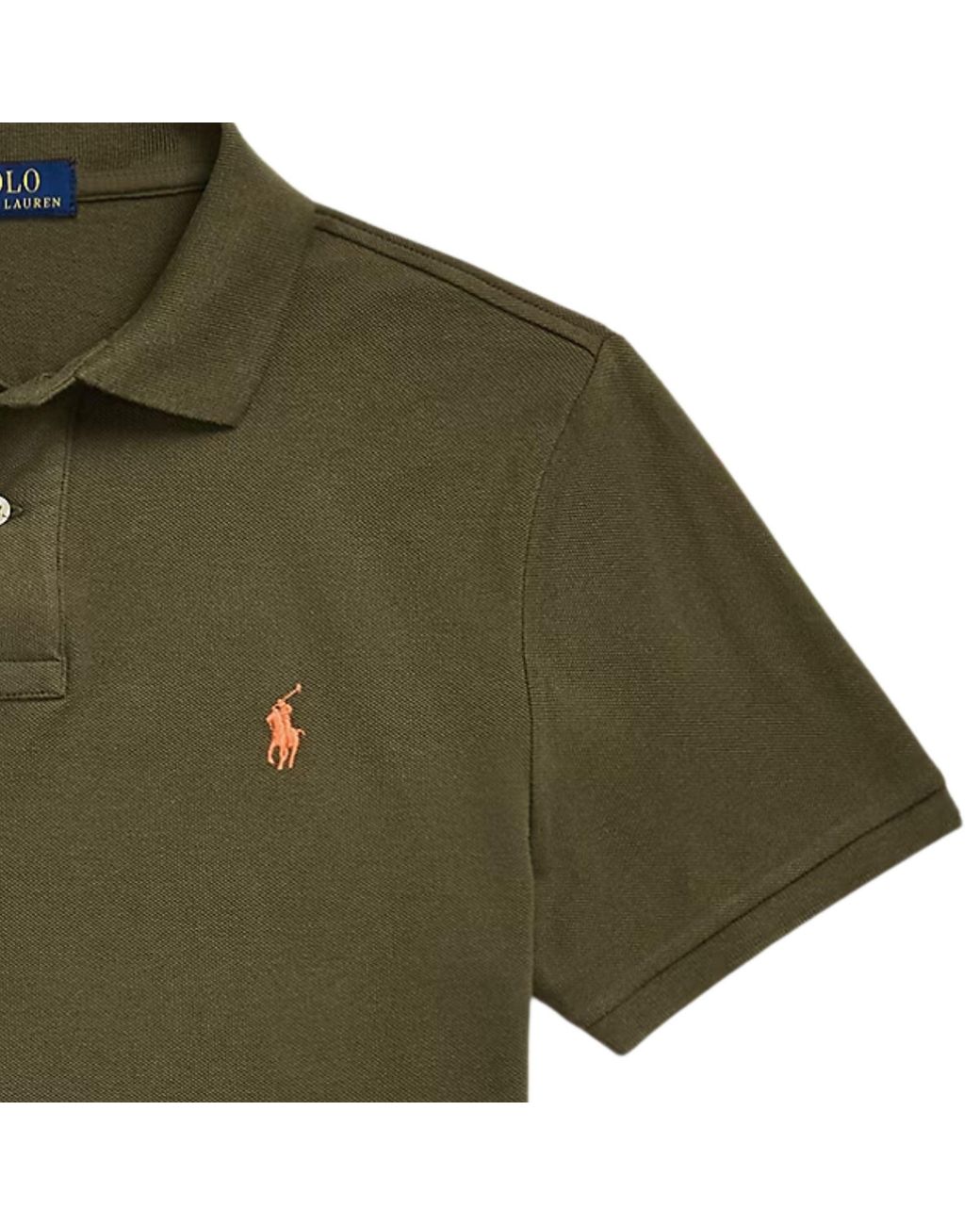 Polo Ralph Lauren Green The Iconic Custom Slim Fit Mesh Polo for men