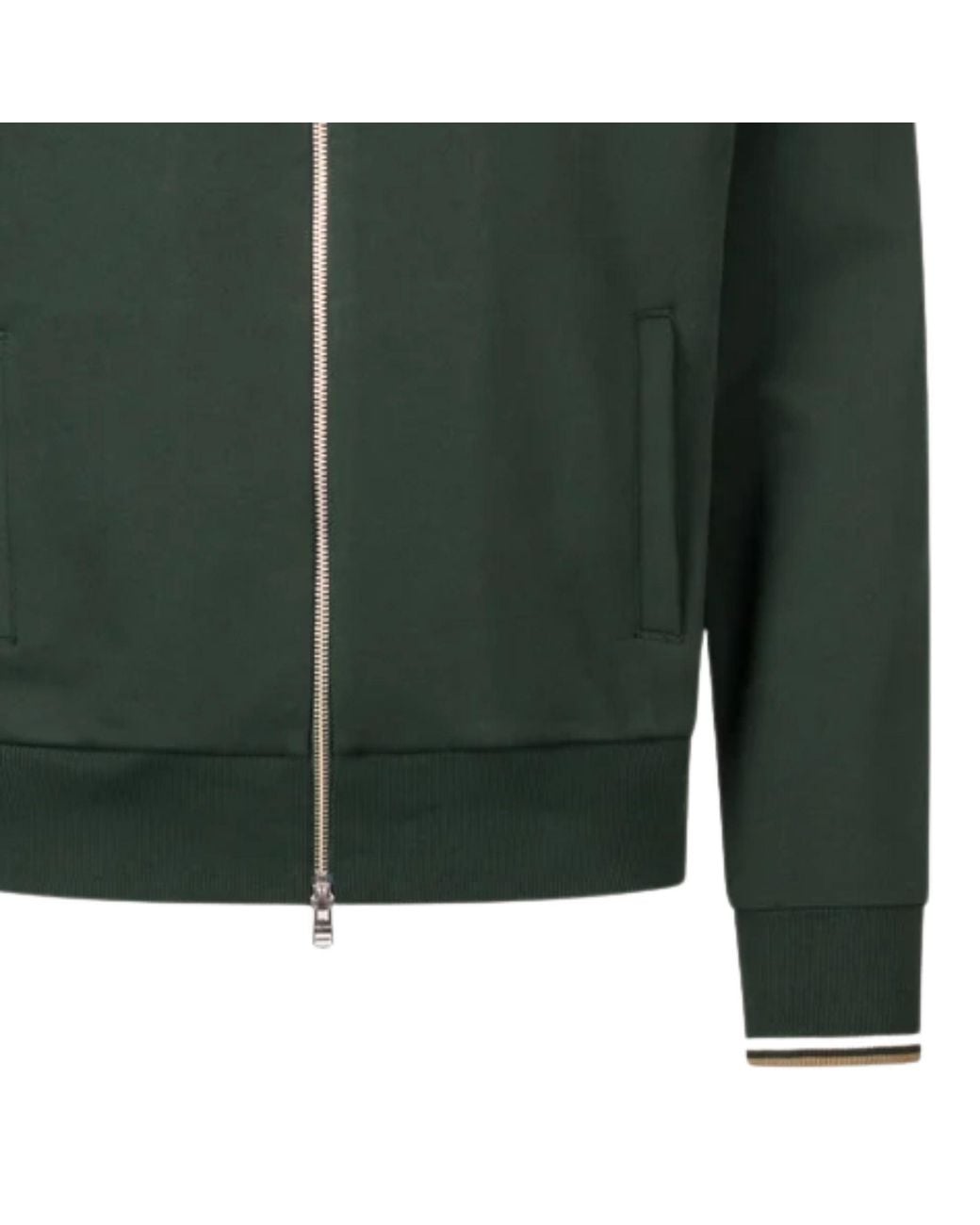 Fred Perry Green Zip Through Sweatshirt for men