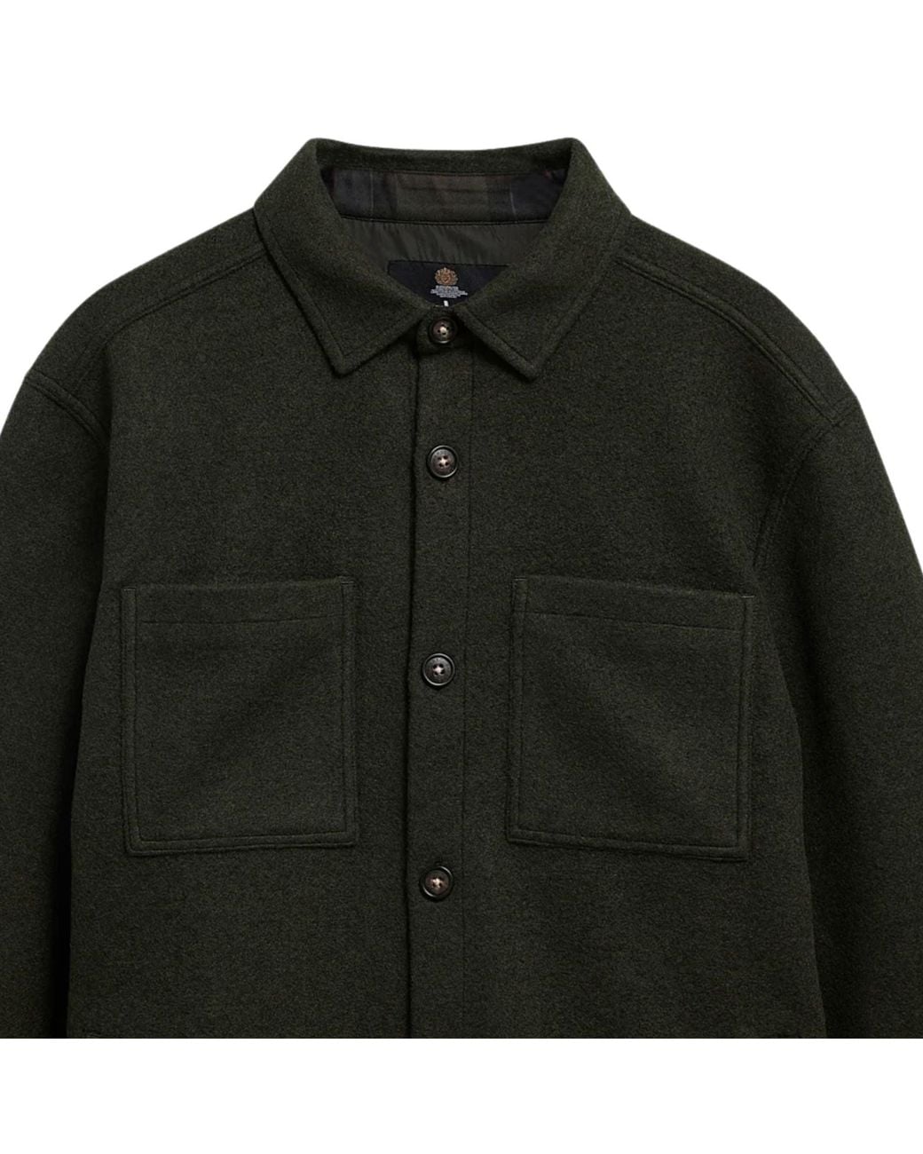 Barbour Black Marltown Tailored Wool Blend Overshirt for men