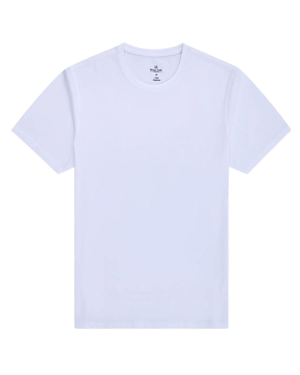 Stuarts London White Brian Oak Pure Supima Cotton T-Shirt for men