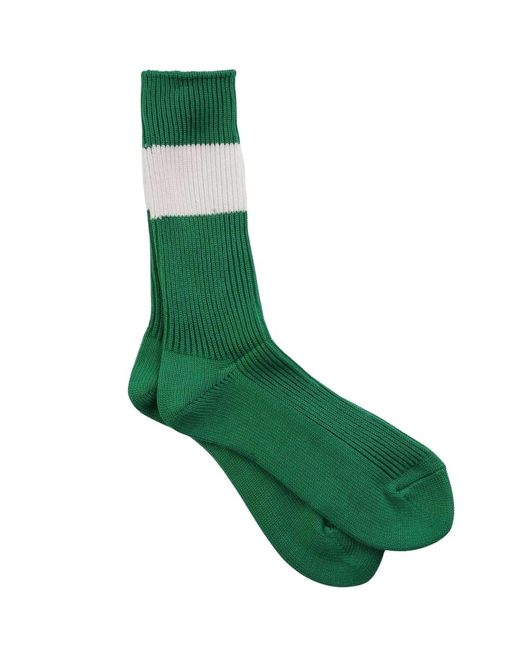 Anonymous Ism Green Stripe Crew Socks for men