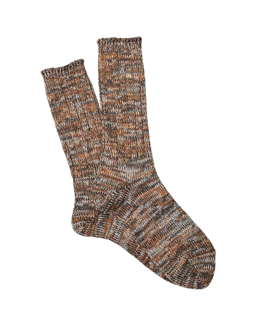Anonymous Ism Brown 5 Colour Mix Crew Sock for men