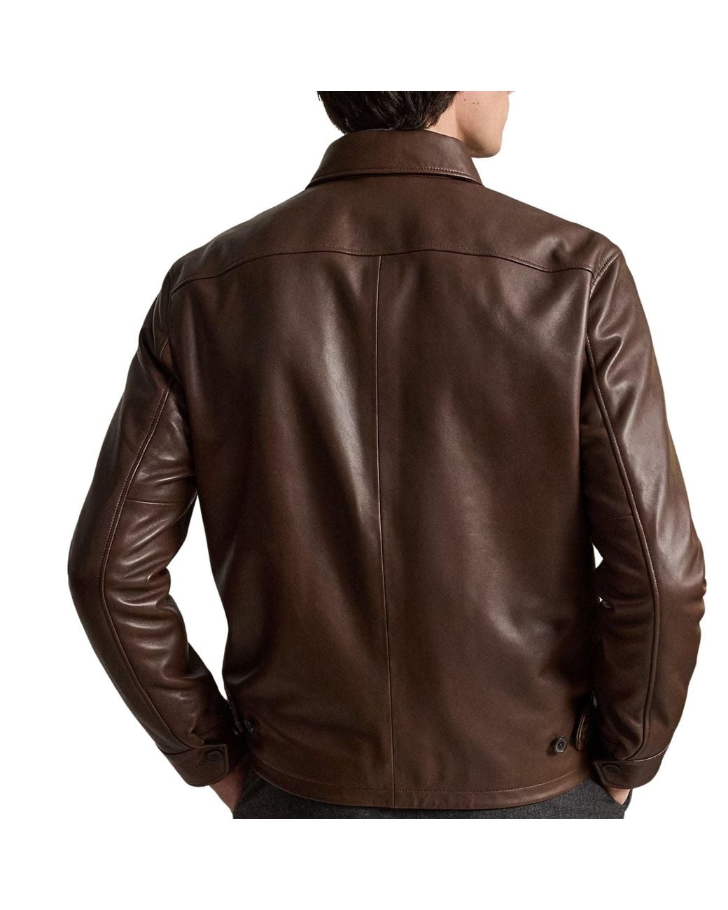 Polo Ralph Lauren Brown The Bayville Leather Jacket for men