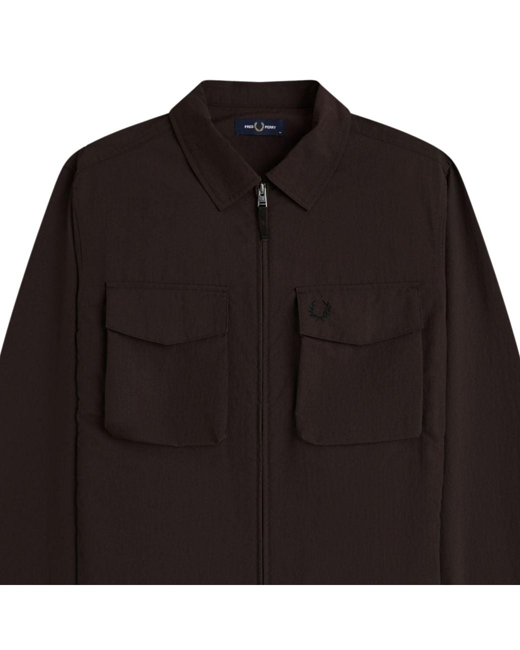 Fred Perry Black Ripstop Pocket Overshirt for men