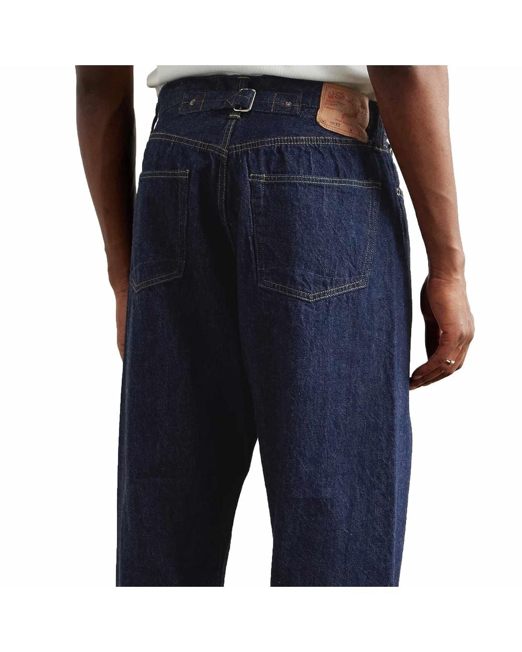 Orslow Blue Grand Dad's Straight-Leg Selvedge Jeans for men
