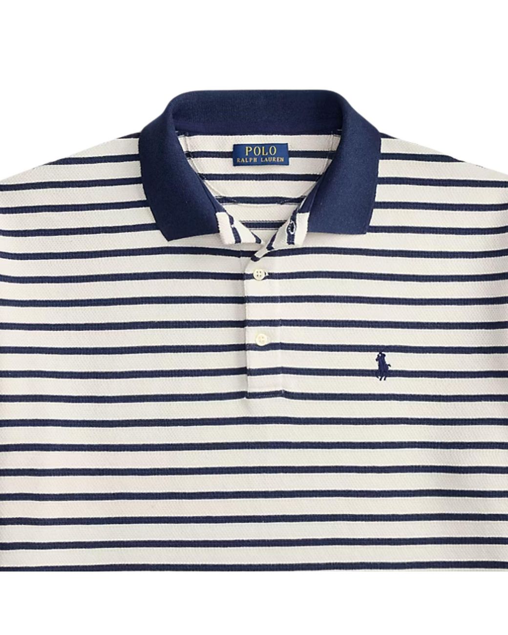 Polo Ralph Lauren Blue Relaxed Fit Striped Textured Polo Shirt for men