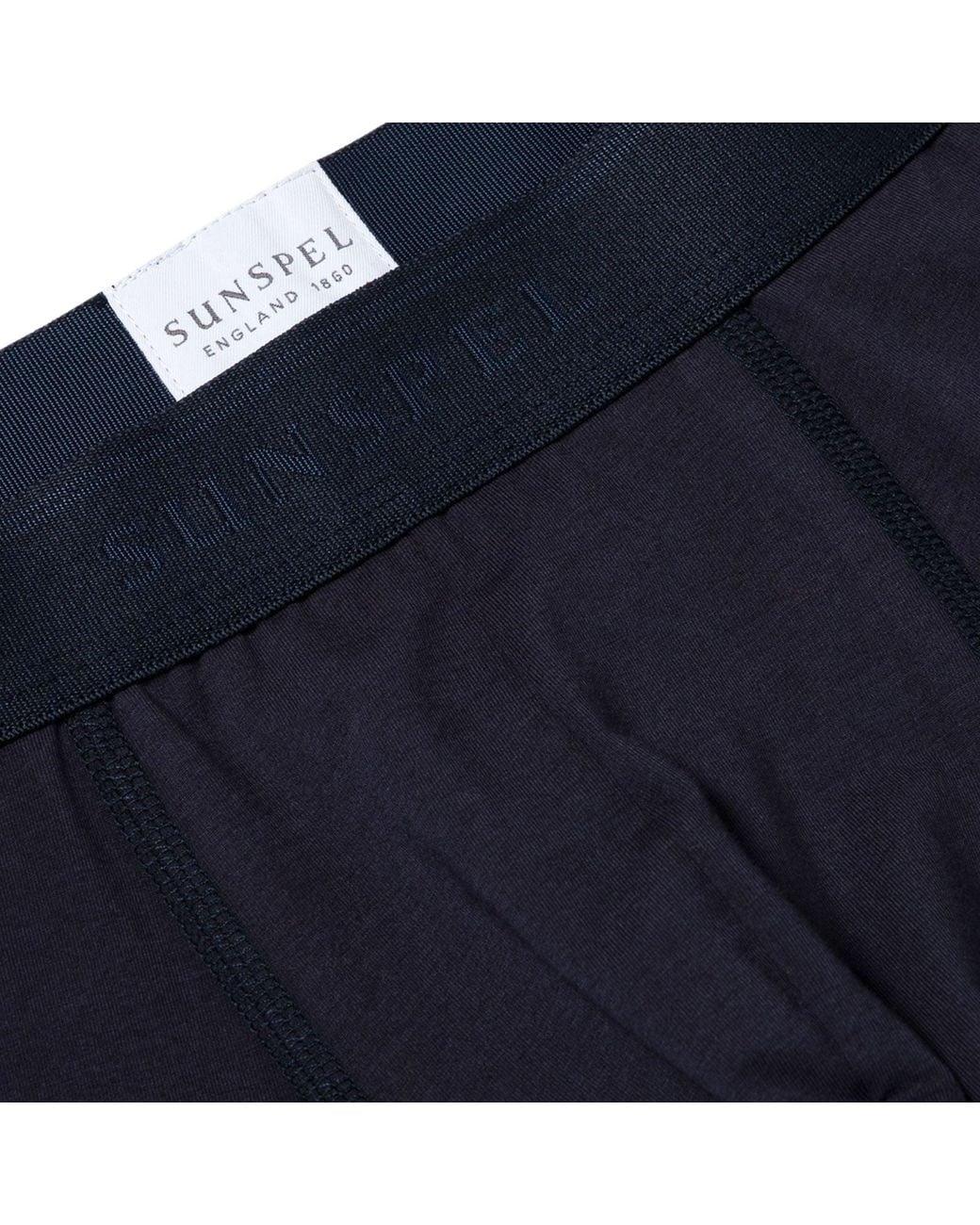 Sunspel Blue Stretch Cotton Boxer Briefs for men