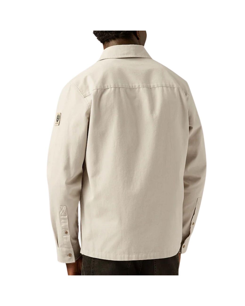 Belstaff White Outpost Shirt Cotton Herringbone for men