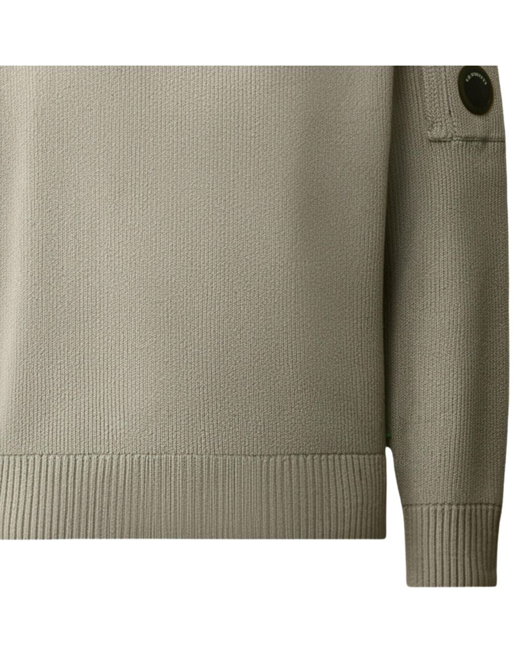 C P Company Gray C.P Company Chenille Cotton Lens Crewneck Sweater for men