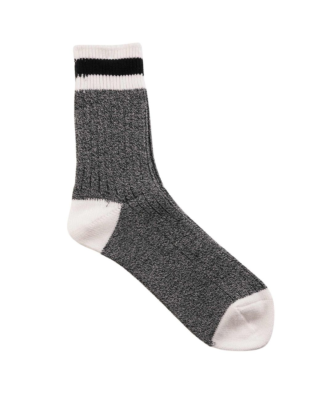 Anonymous Ism Gray Tuck Cuff Stripes Crew Socks for men