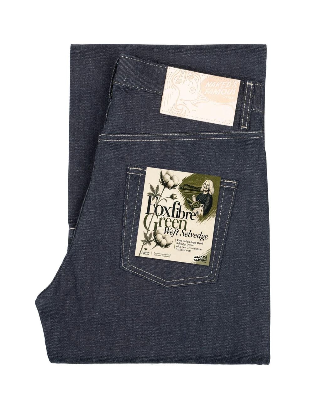 Naked & Famous Blue Strong Guy Fox Fibre Weft for men