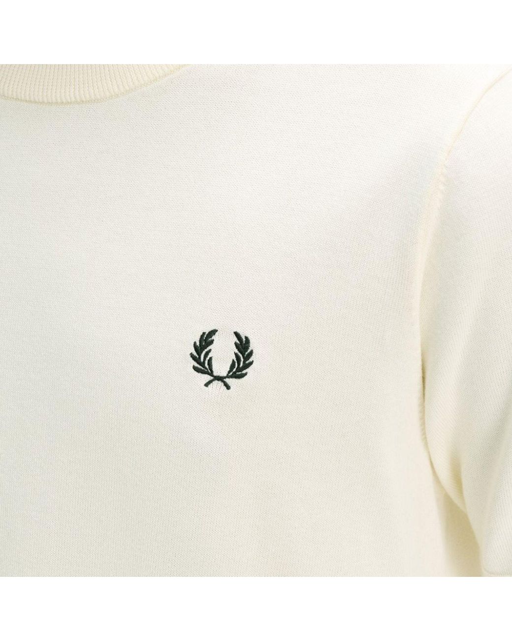 Fred Perry White Long Staple Cotton Knitted T-Shirt for men