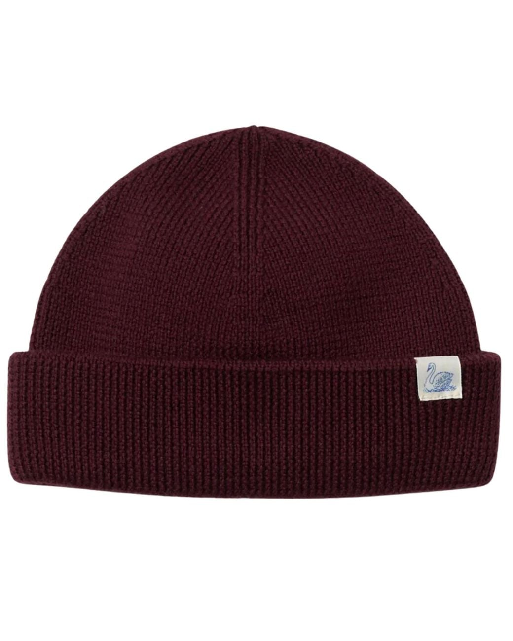 Merz B. Schwanen Purple Merino Wool Watch Cap for men