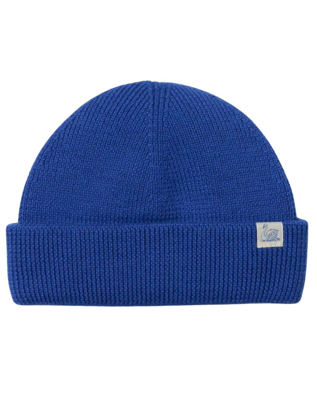 Merz B. Schwanen Blue Merino Wool Watch Cap for men