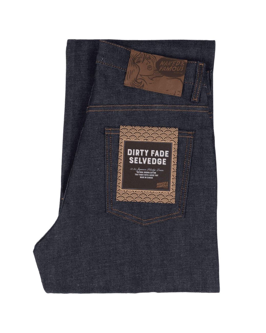 Naked & Famous Blue Weird Guy Dirty Fade Denim Jeans for men