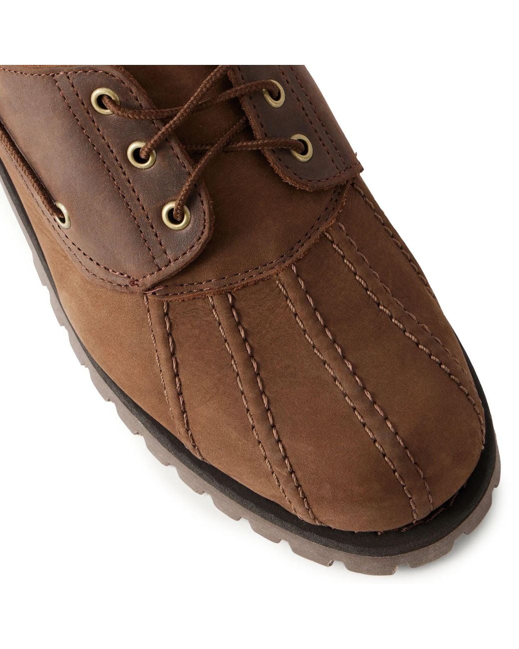 Sebago Brown Tucker Panelled Leather Boat Shoes for men