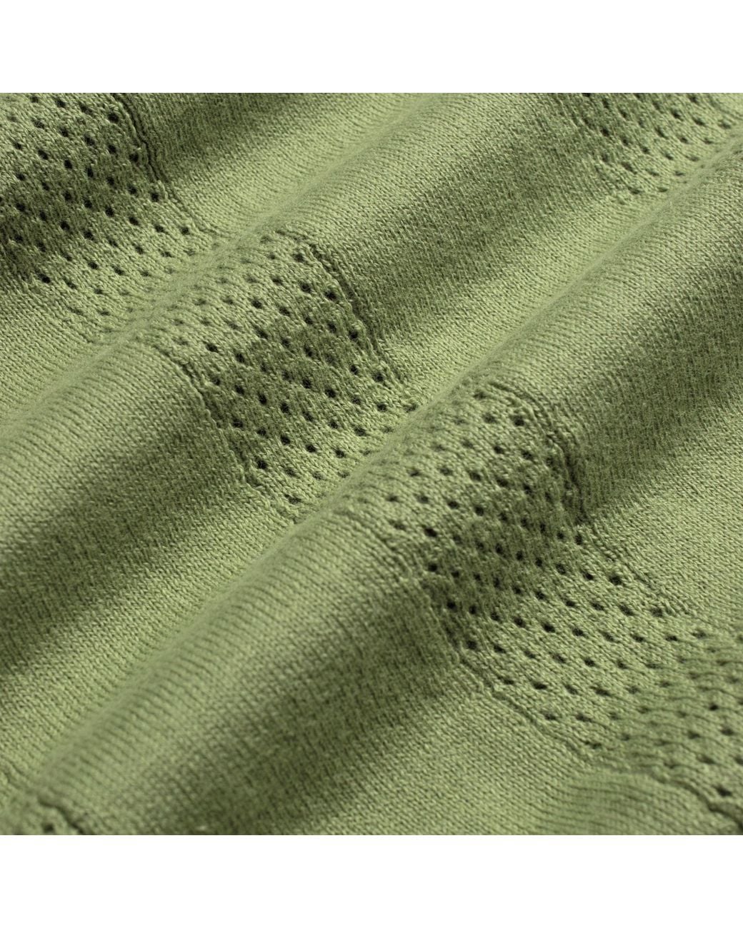 Far Afield Green Clifford Open-Knit Polo for men