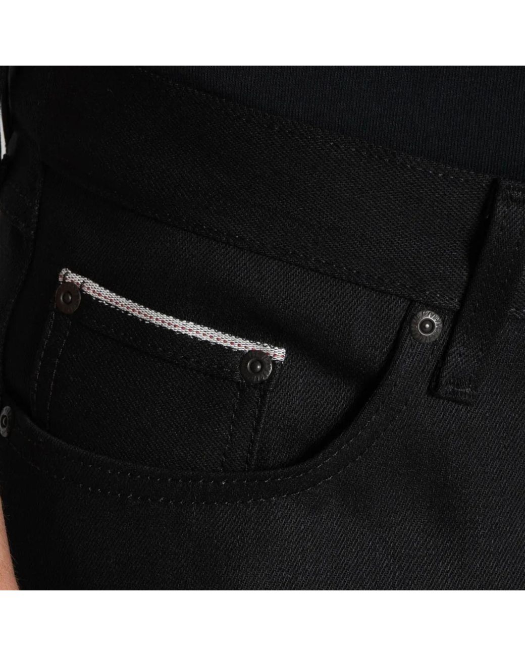 Naked & Famous Black True Guy Cobra Stretch Selvedge for men