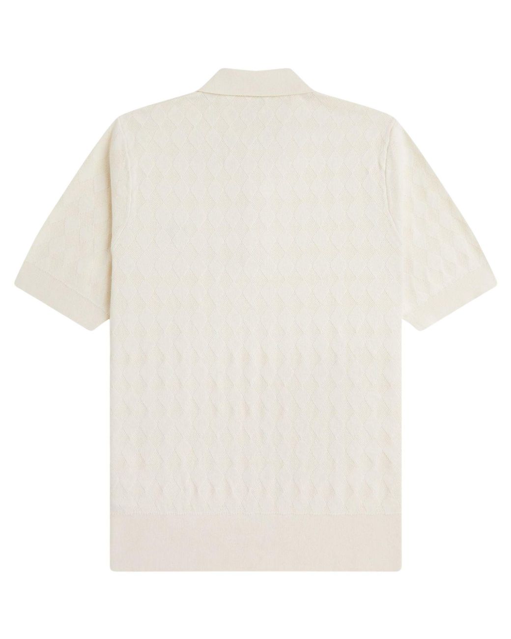 Fred Perry White Pointelle Knitted Shirt for men