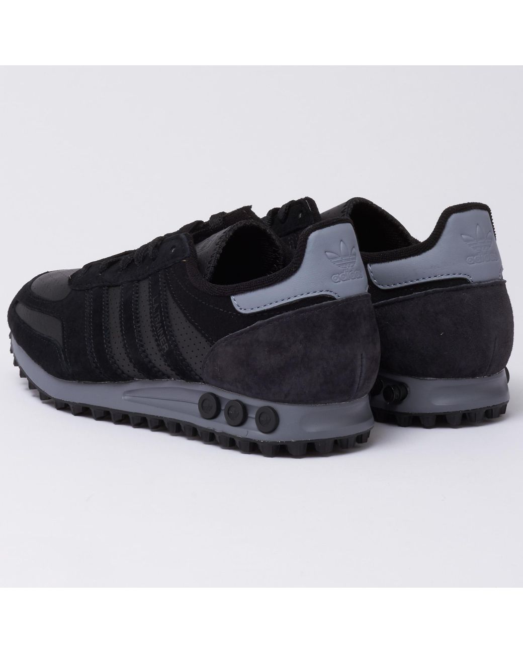 adidas Originals La Trainer Leather Black for Men | Lyst UK