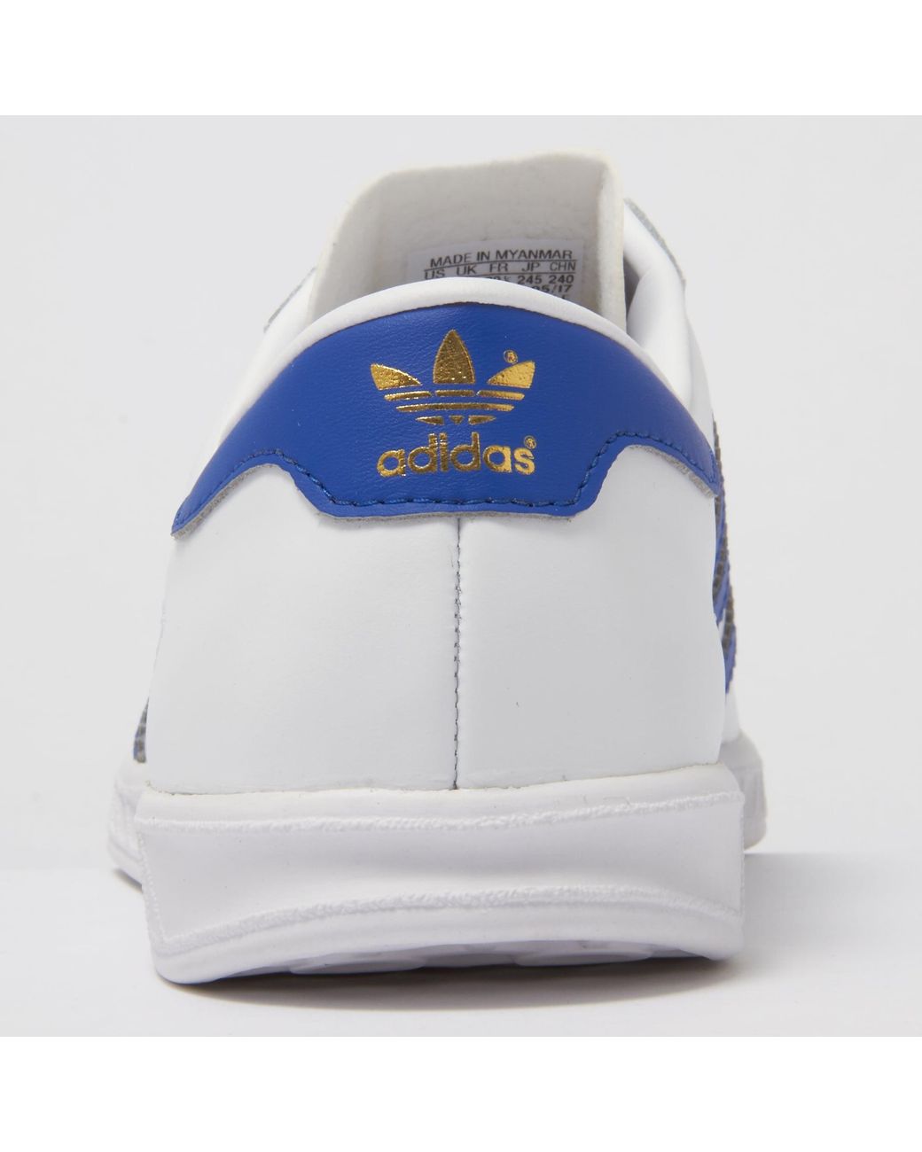 adidas Originals Leather Hamburg - White & Bold Blue for Men | Lyst UK