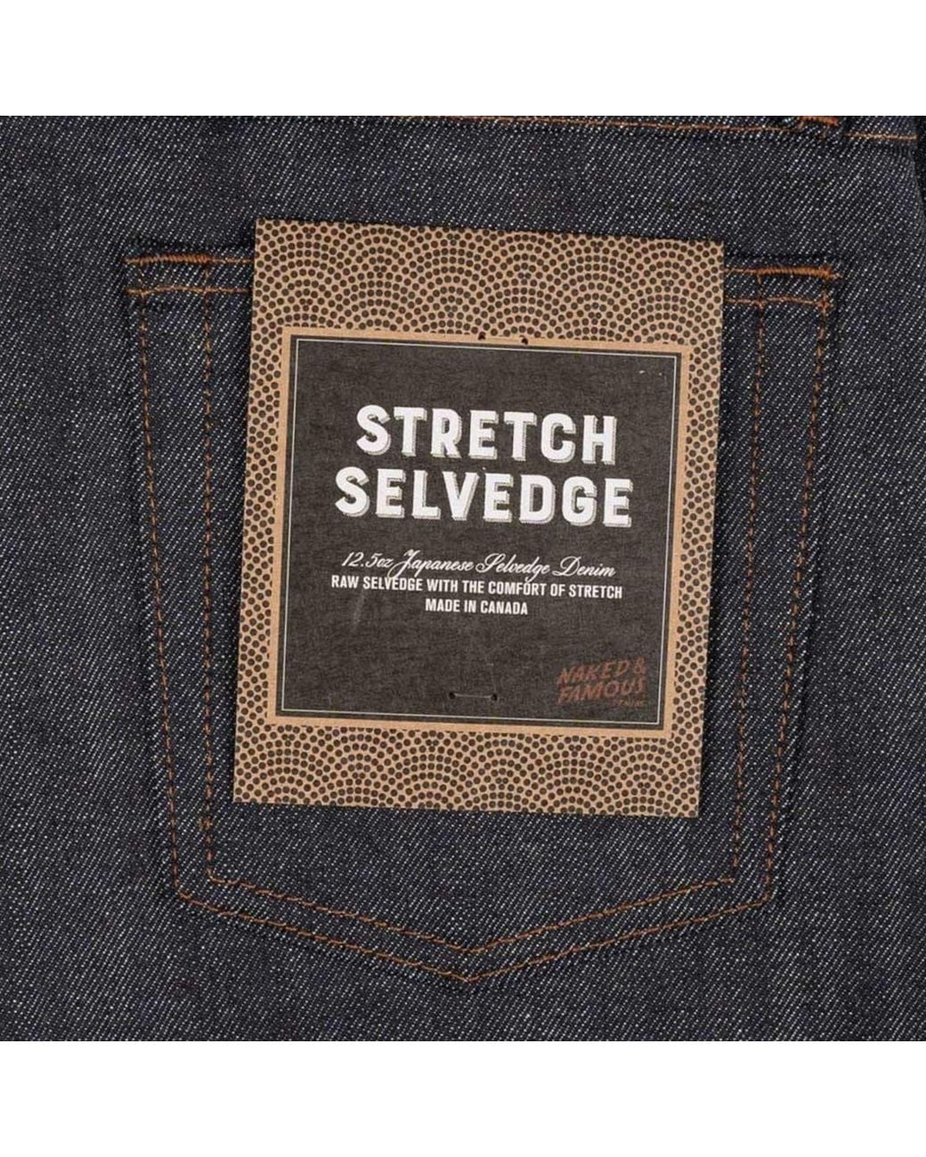 Naked & Famous Black True Guy Stretch Selvedge for men