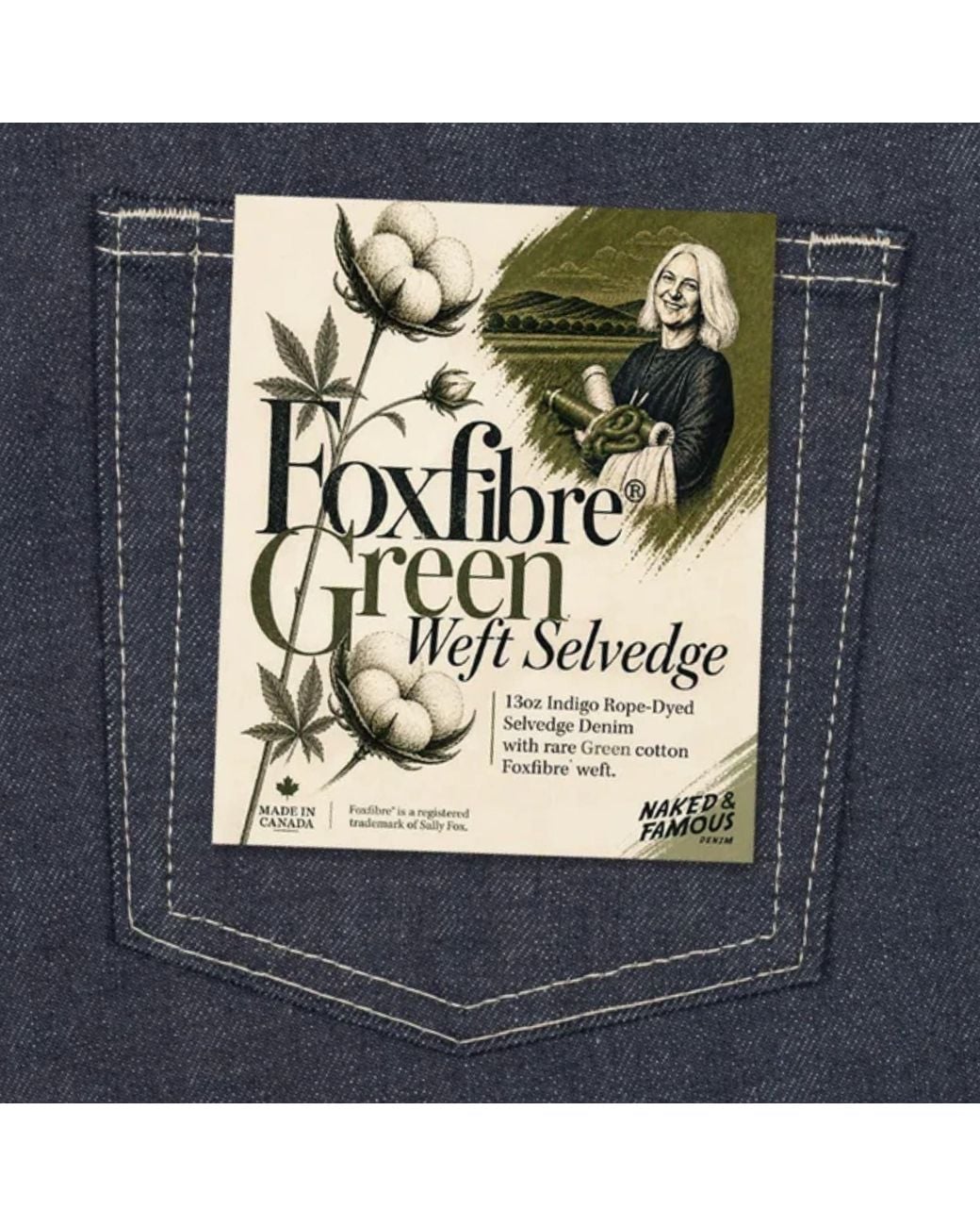 Naked & Famous Blue Strong Guy Fox Fibre Weft for men
