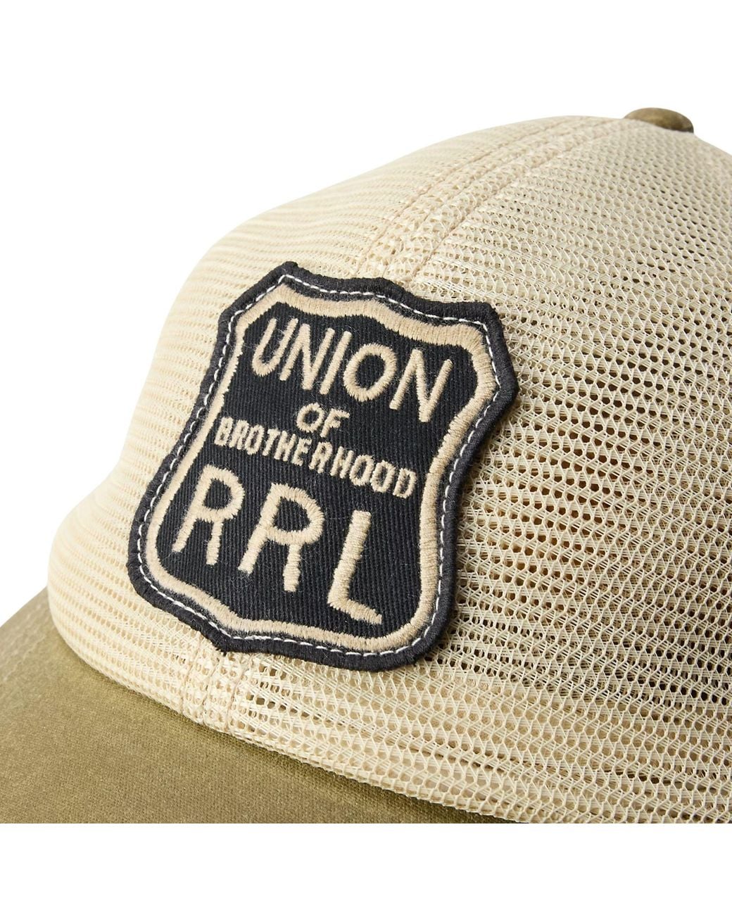 RRL Metallic Logo-Patch Mesh Trucker Cap for men