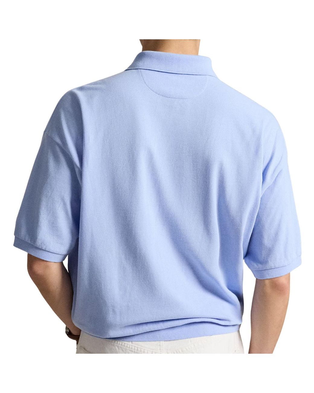 Polo Ralph Lauren Blue Relaxed Fit Mesh Polo Shirt for men
