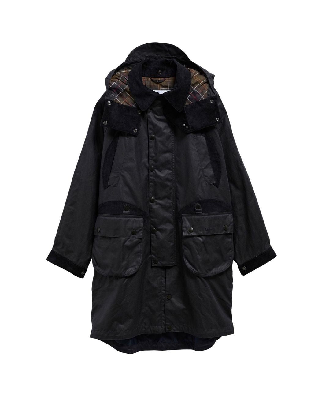 Barbour X Norbit Black Long Wax Jacket for men