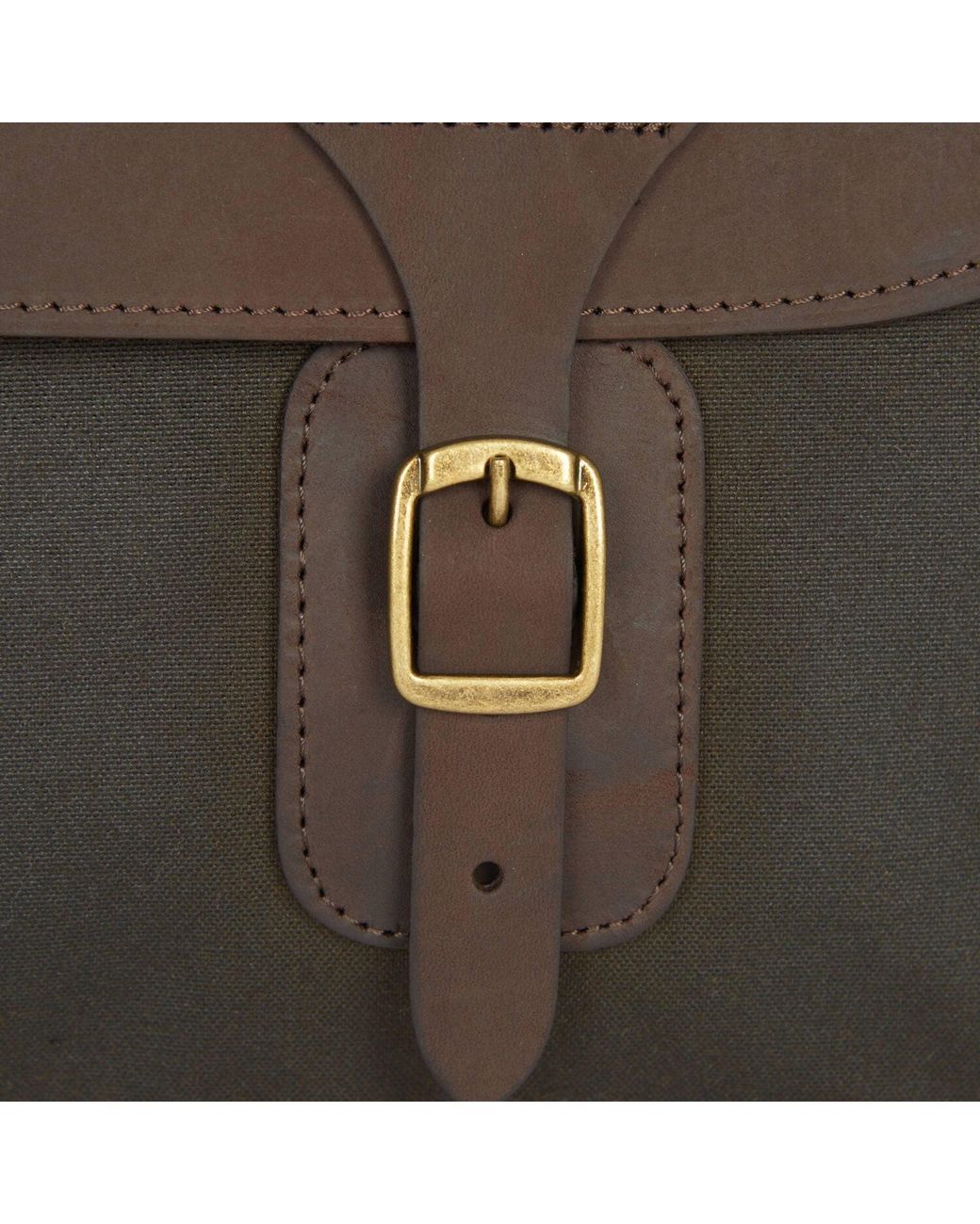 Barbour Brown Wax Leather Briefcase for men