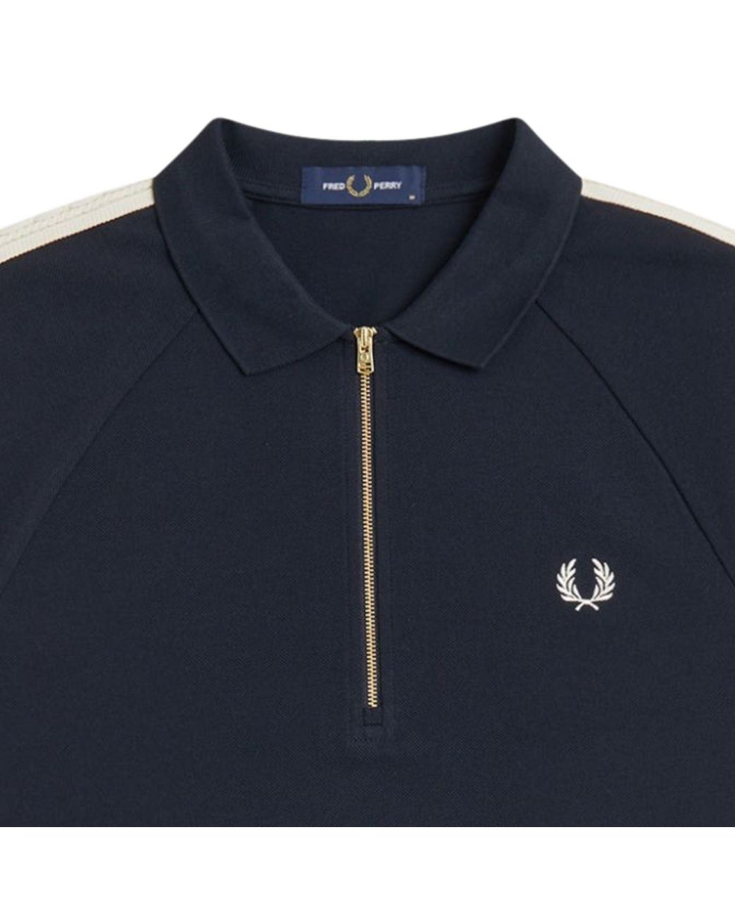 Fred Perry Blue Cable Taped Polo Shirt for men