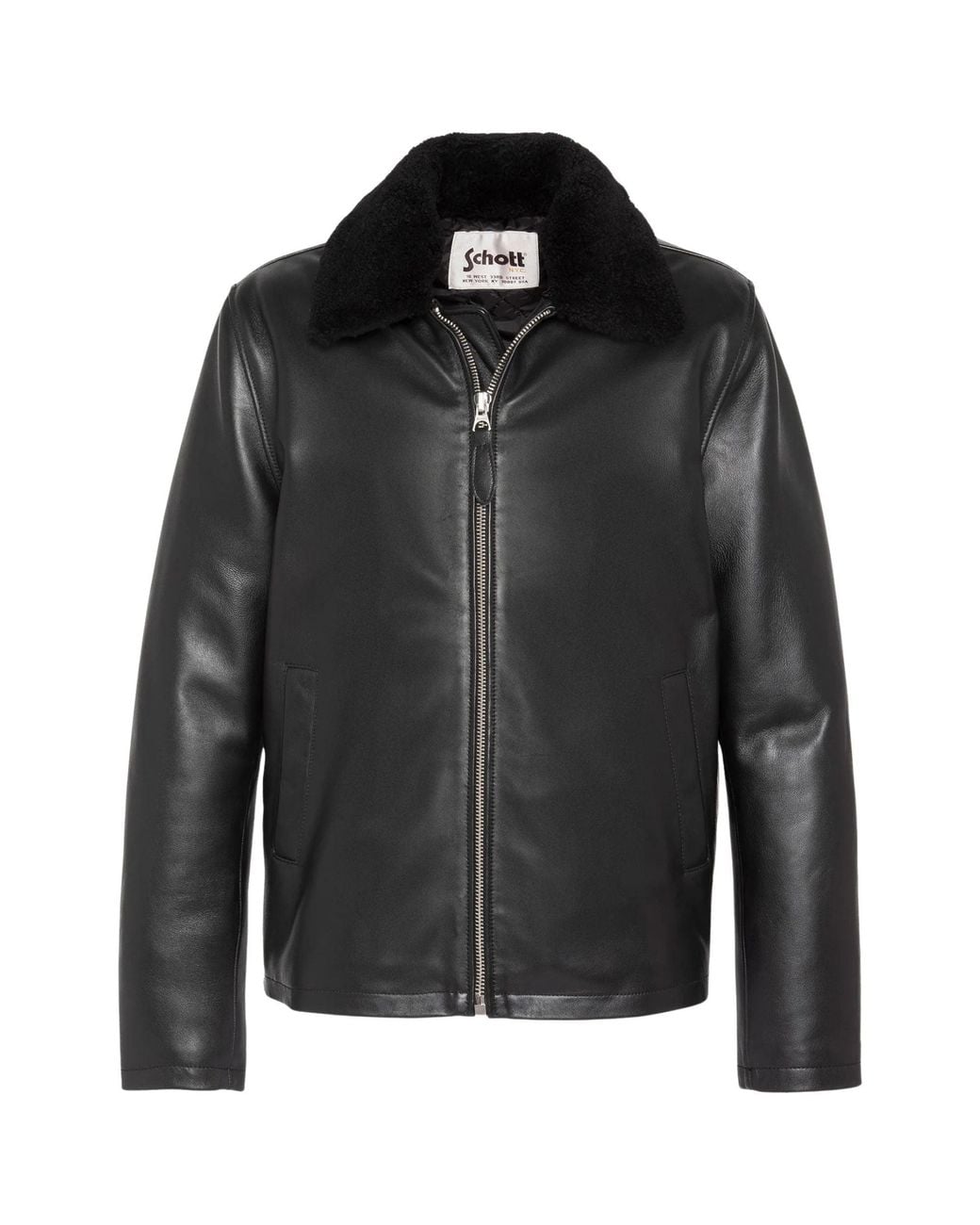 Schott Nyc Black Schott Casual Lambskin Leather Jacket for men