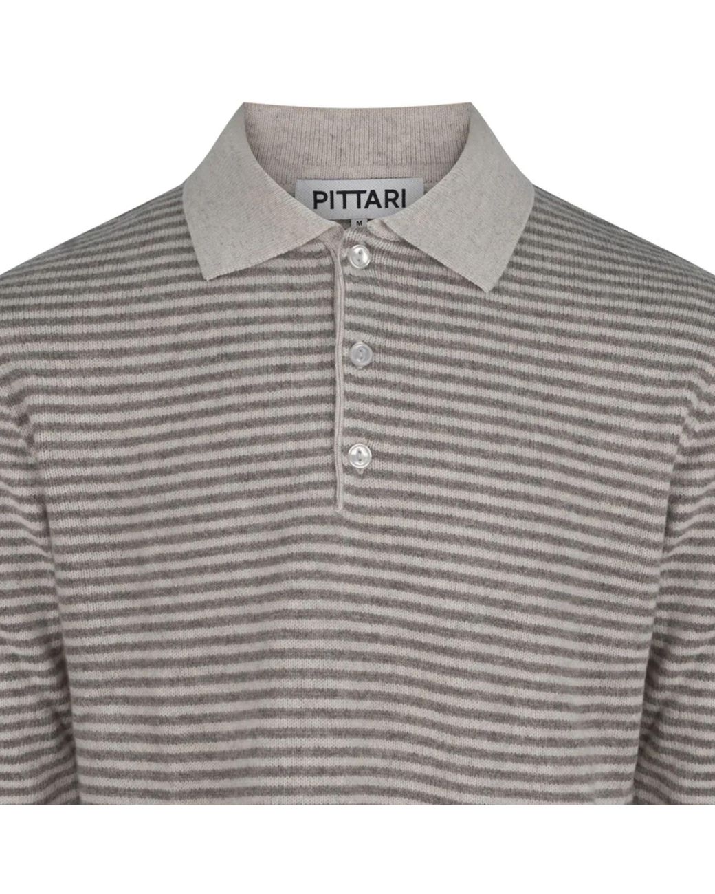 Pittari Gray Trent Long Sleeved Lambswool Polo for men