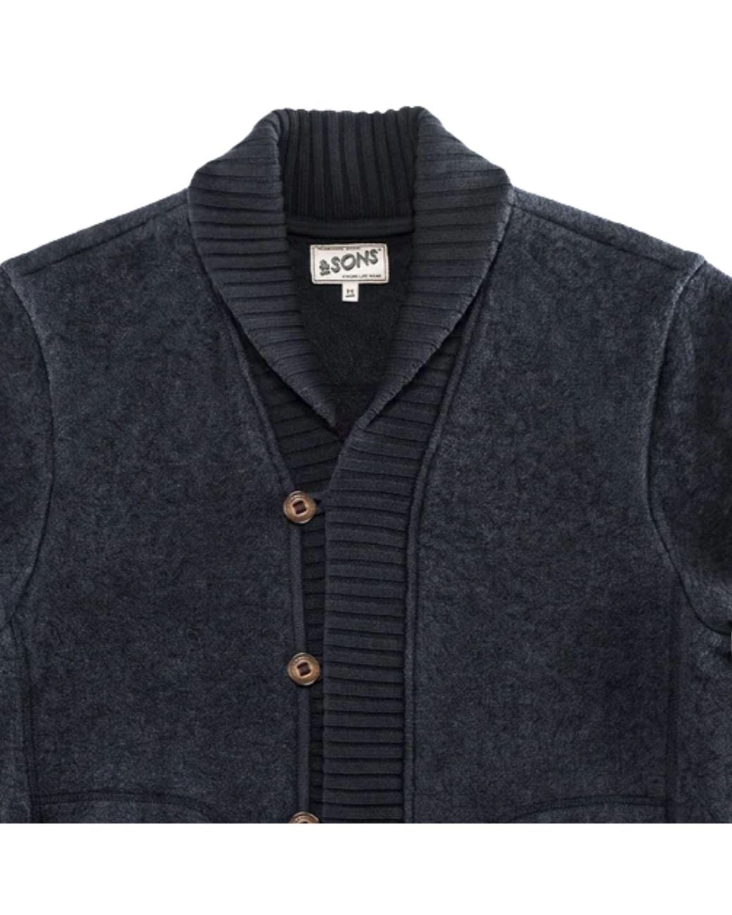 AndSons Blue Torridon Shawl Collar Cardigan for men