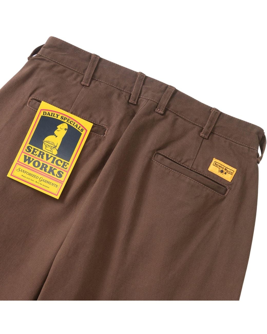 Service Works Brown Twill Part Timer Pant for men