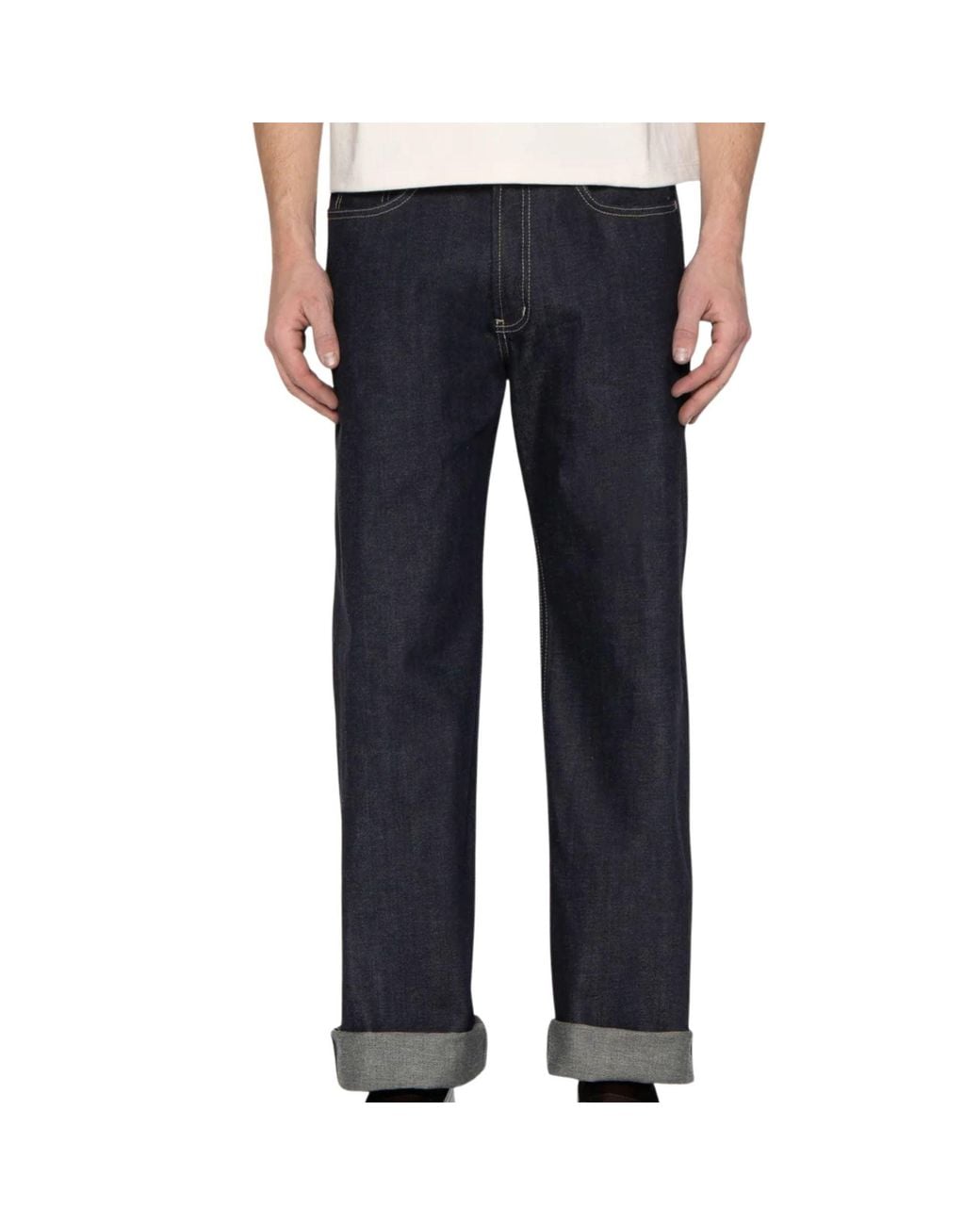 Naked & Famous Blue Strong Guy Fox Fibre Weft for men