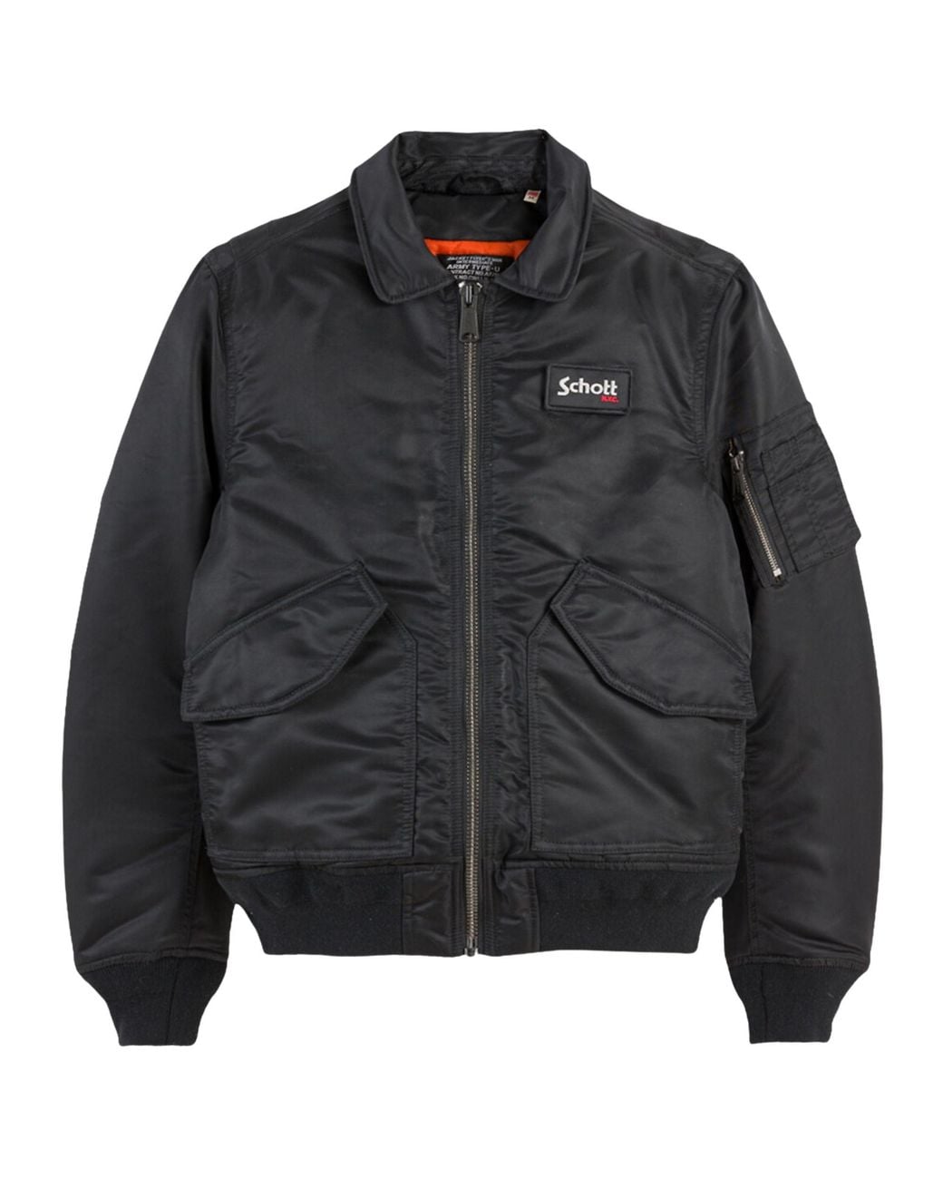 Schott Nyc Black Cwu 90's Fit Bomber Jacket for men