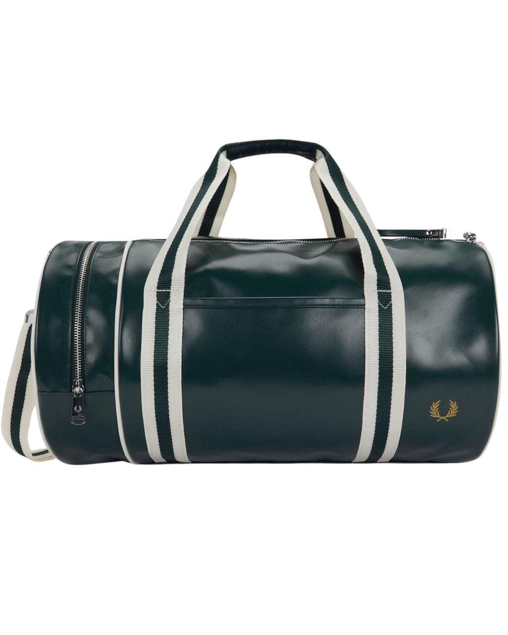 Fred Perry Green Classic Barrel Bag for men