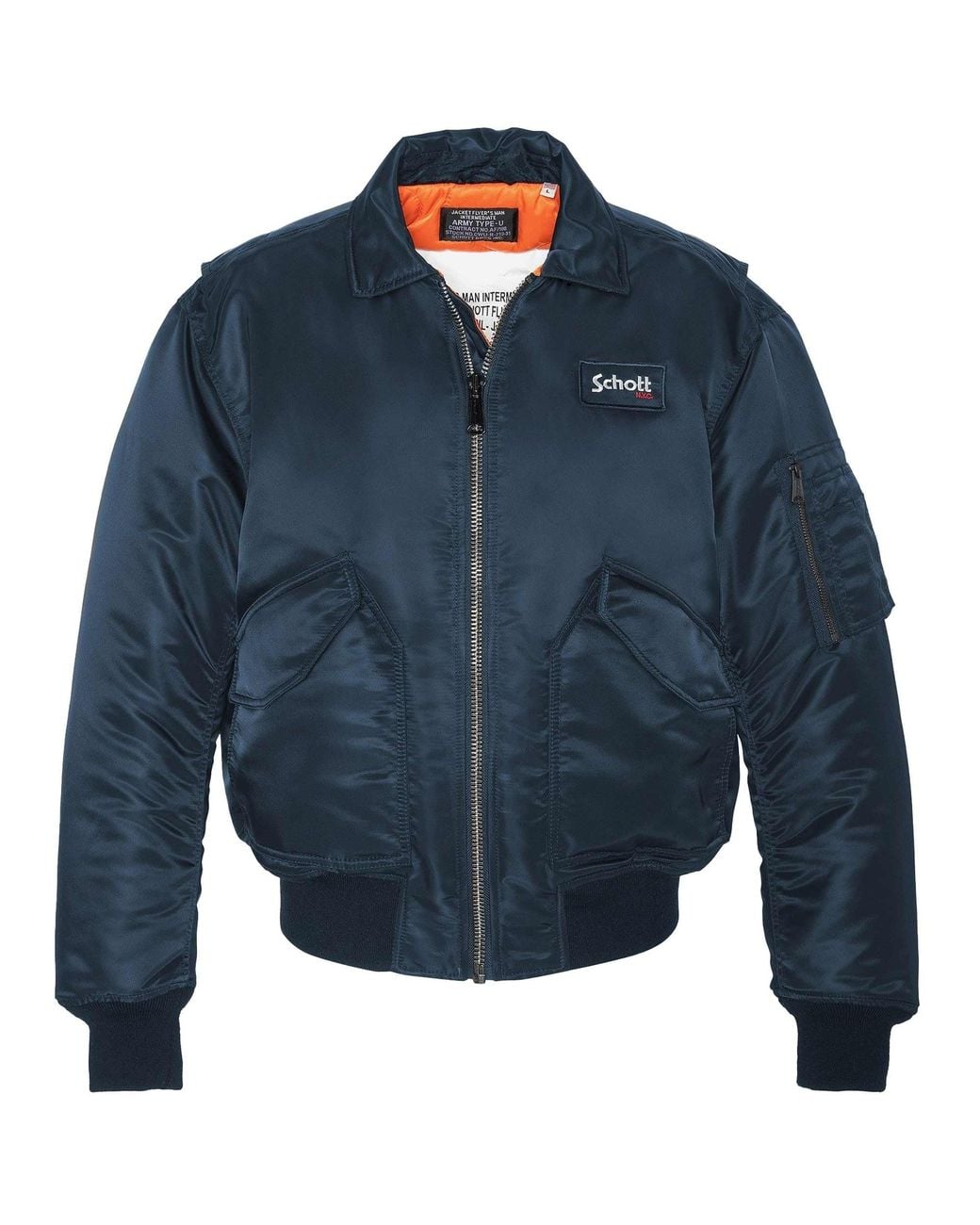 Schott Nyc Blue Cwu 90's Fit Bomber Jacket for men