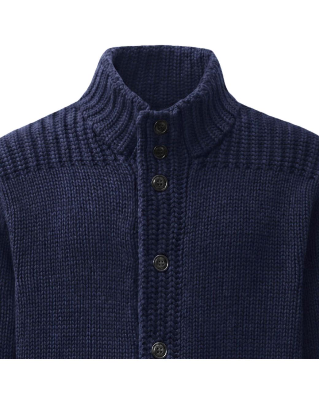 C P Company Blue Lambswool Lens Button Sweater for men