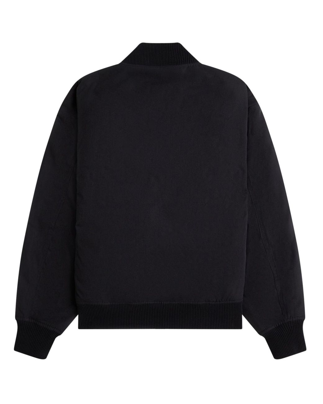 Fred Perry Black Leather Patch Bomber Jacket for men