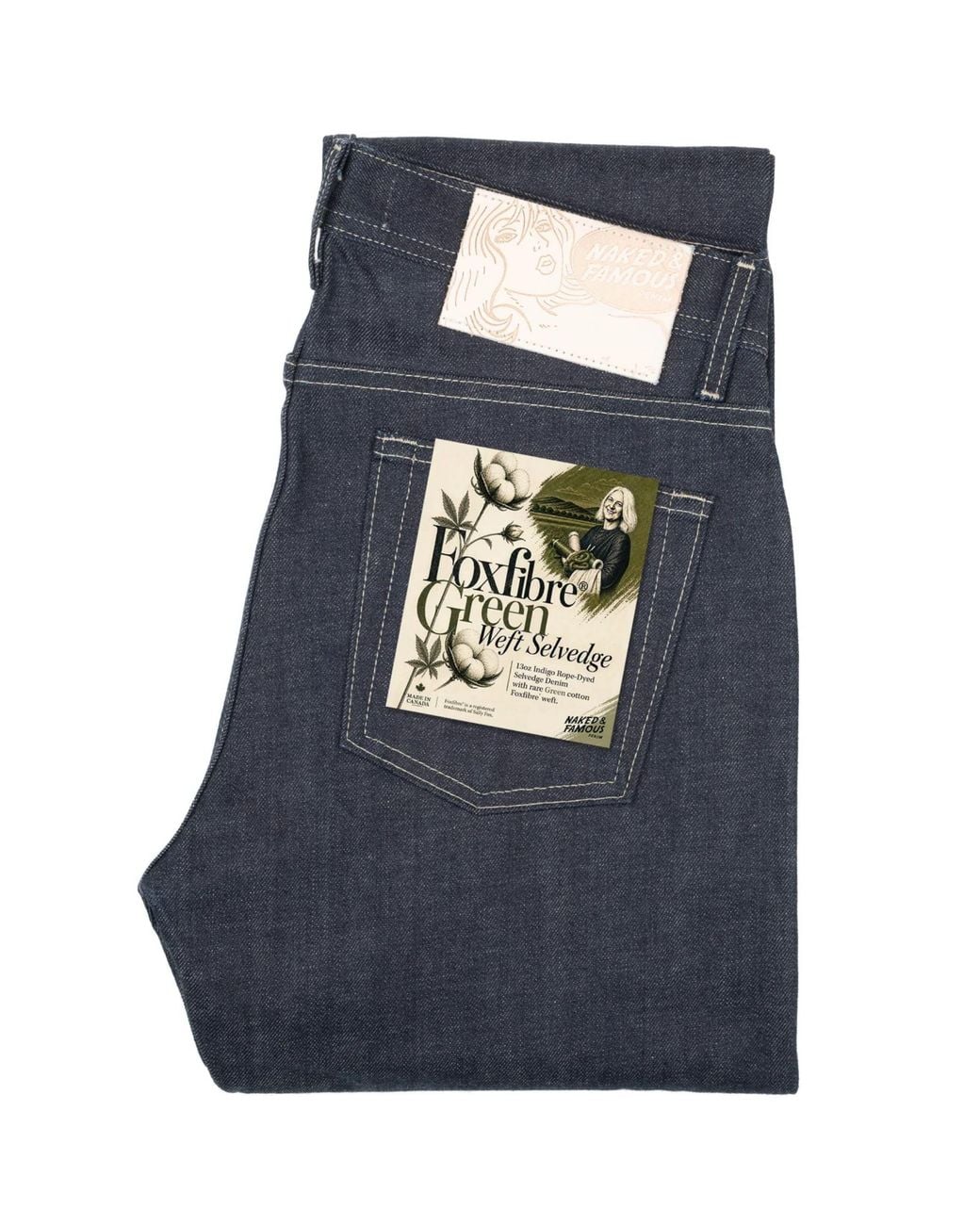 Naked & Famous Blue Weird Guy Fox Fibre Weft for men
