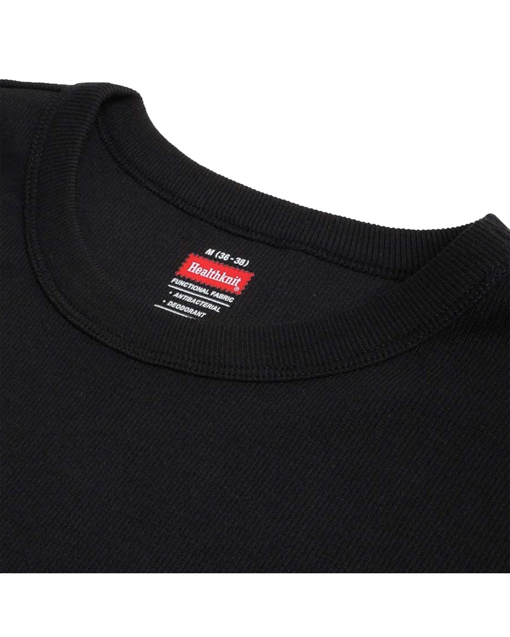Healthknit Black Heavyweight Rib Crew T-Shirt for men