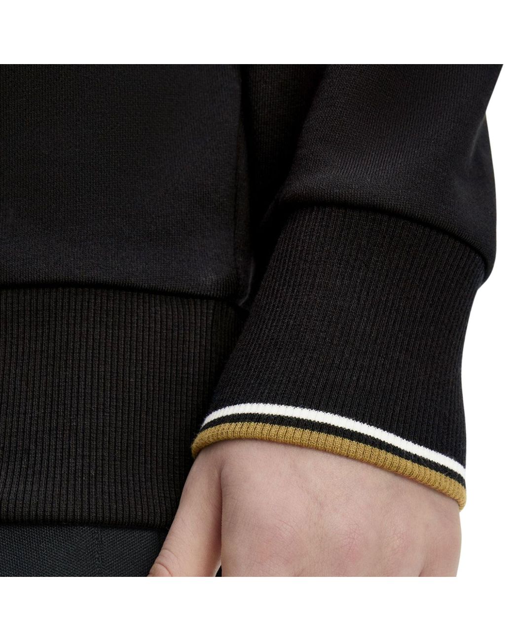 Fred Perry Black Half Zip Sweatshirt for men