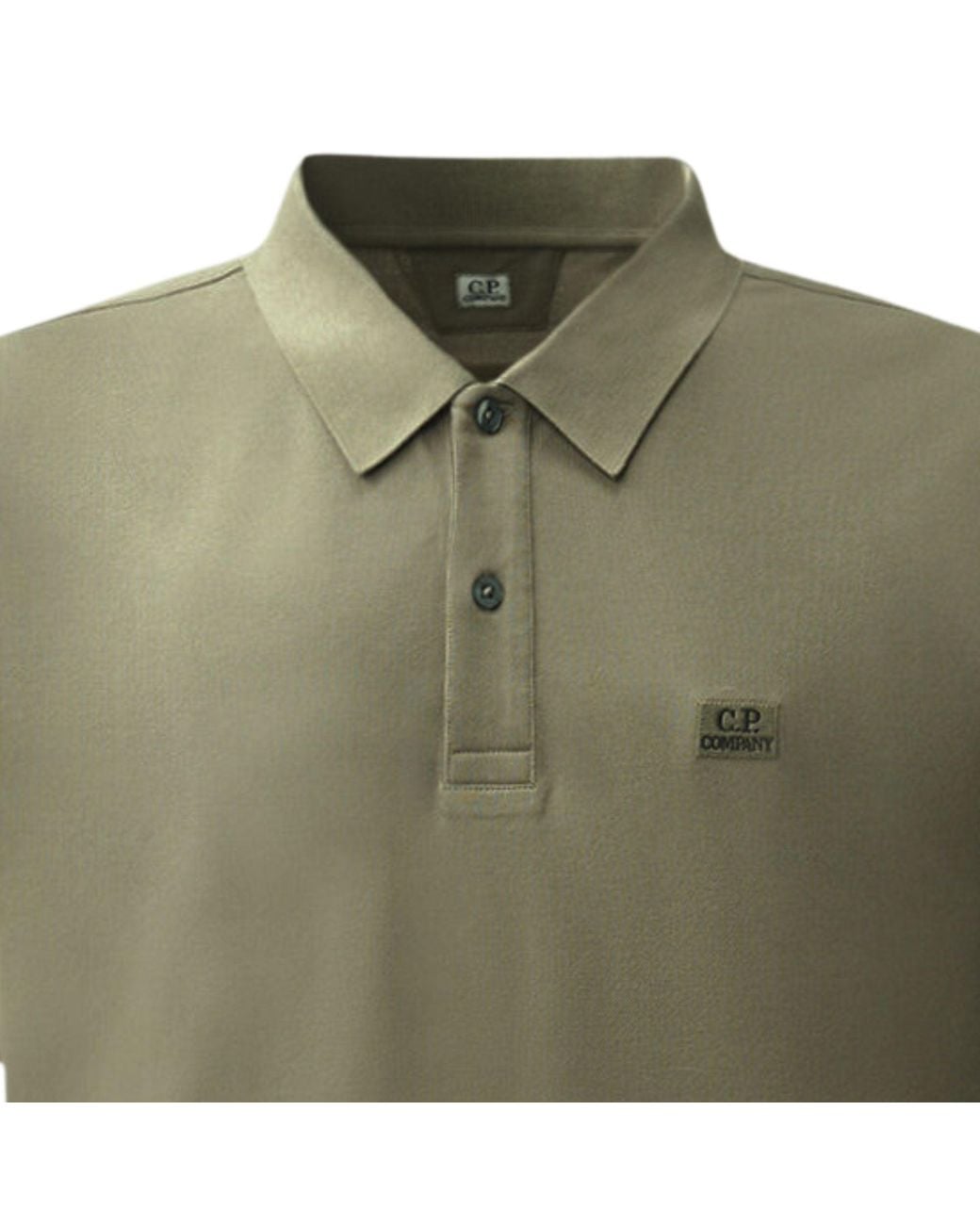 C P Company Green Stretch Piquet Short Sleeve Polo for men